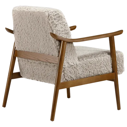 Cavel Hezel Scandinavische Lounge Chair Teddy Taupe Walnoot Cavel Hezel Scandinavische Lounge Chair Teddy Taupe Walnoot
