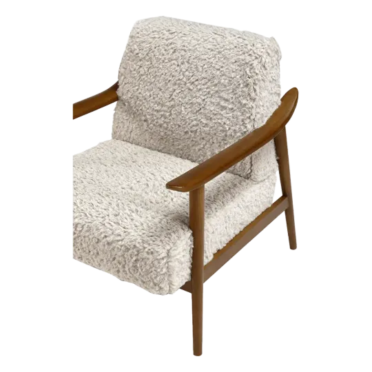Cavel Hezel Scandinavische Lounge Chair Teddy Taupe Walnoot Cavel Hezel Scandinavische Lounge Chair Teddy Taupe Walnoot