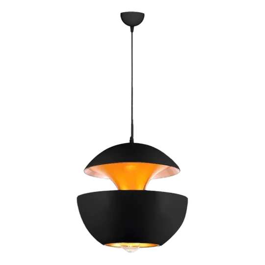 Hanglamp Peach | Mat Zwart / Goud