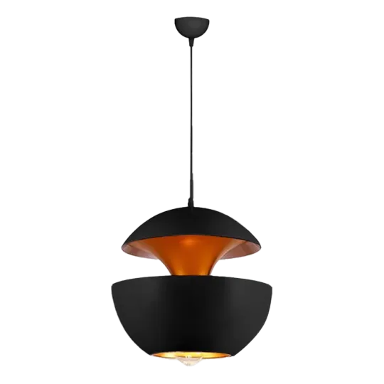 Hanglamp Peach | Mat Zwart / Goud