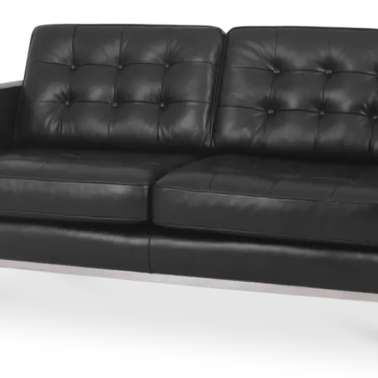 Florence Knoll Twee Zits Zwart Leer