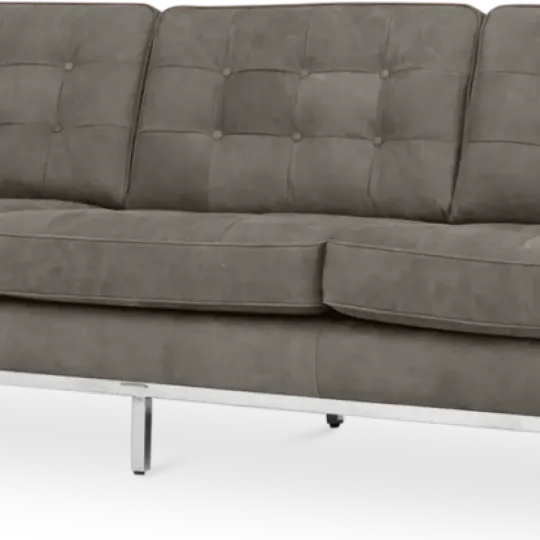Italo Drie Zits Elegant Silver Grey Velvet