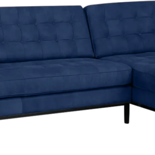 Florence Knoll Hoekbank Kings Blue Velvet (Hoek Links)
