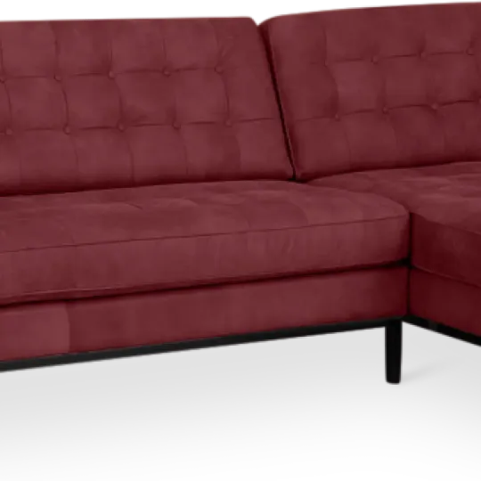 Florence Knoll Hoekbank Bordeaux Red Velvet (Hoek Links)