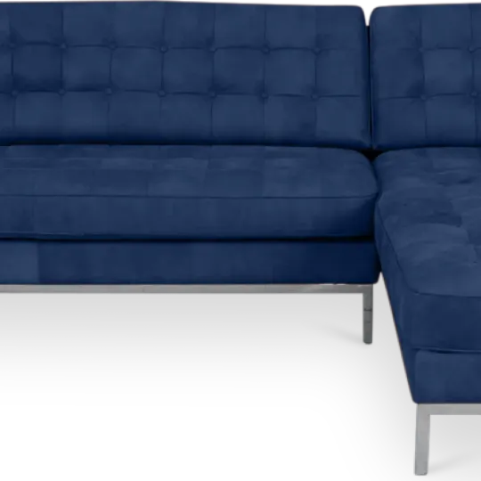 Florence Knoll Hoekbank Kings Blue Velvet (Hoek Links)