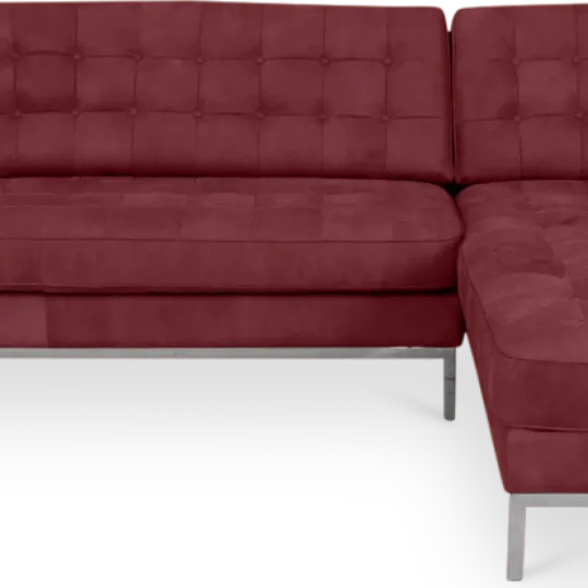 Florence Knoll Hoekbank Bordeaux Red Velvet (Hoek Links)