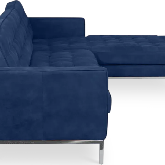 Florence Knoll Hoekbank Kings Blue Velvet (Hoek Links)