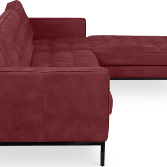 Florence Knoll Hoekbank Bordeaux Red Velvet (Hoek Links)