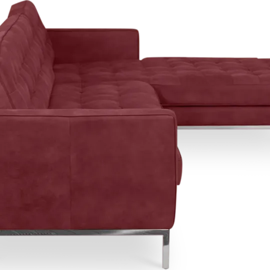 Florence Knoll Hoekbank Bordeaux Red Velvet (Hoek Links)