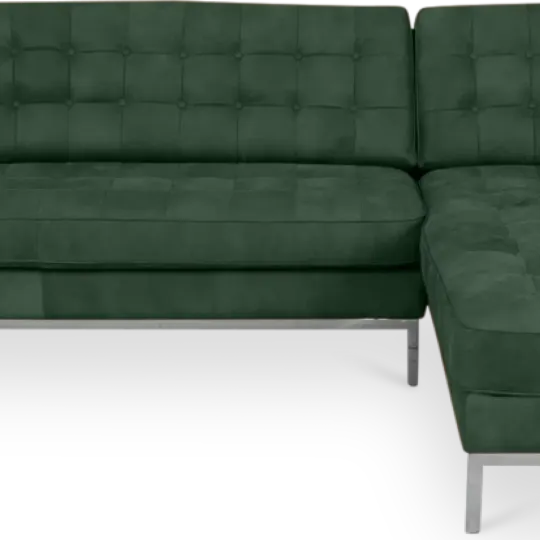 Italo Hoekbank Forest Green Velvet (Hoek Links)