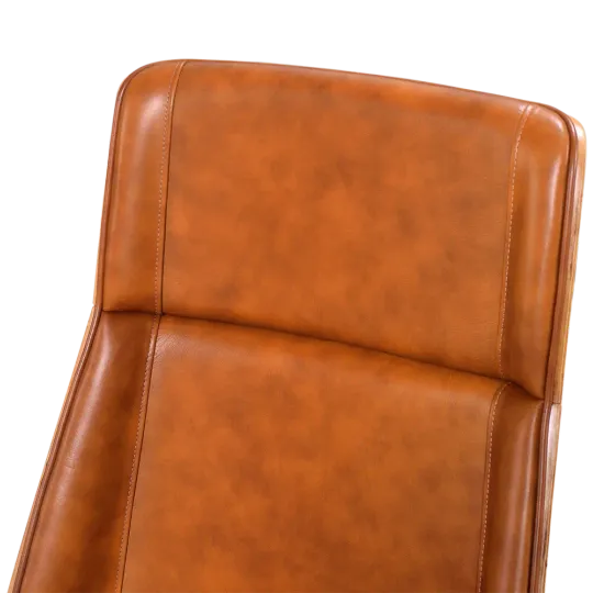 Bureaustoel Charles Cognac Leer, Essen Hout