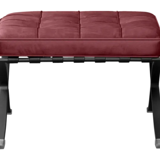 Barcelona Ottoman Bordeaux Red Velvet | Black Frame