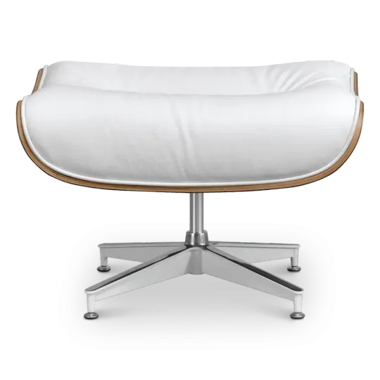 Cavel Lounge Chair Wit Leer | Walnoot Schalen