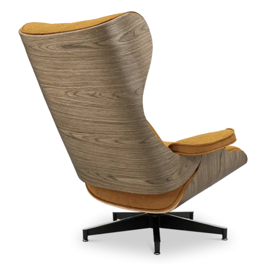 Cavel Lounge Chair Bruin Boucle | Walnoot Schalen