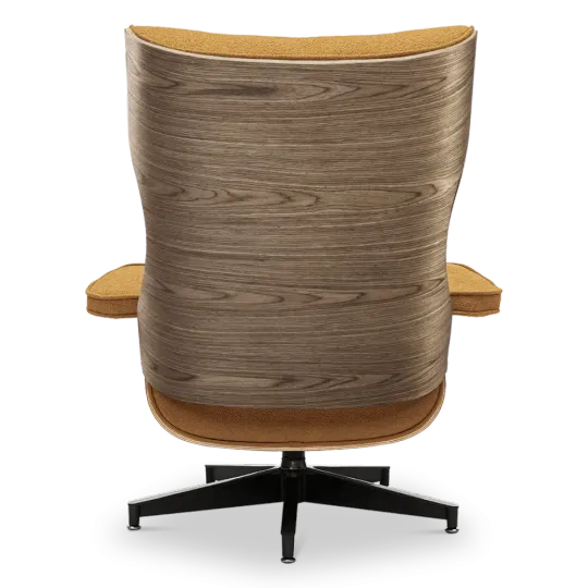 Cavel Lounge Chair Bruin Boucle | Walnoot Schalen