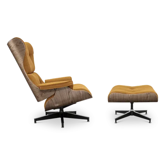Cavel Lounge Chair Bruin Boucle | Walnoot Schalen