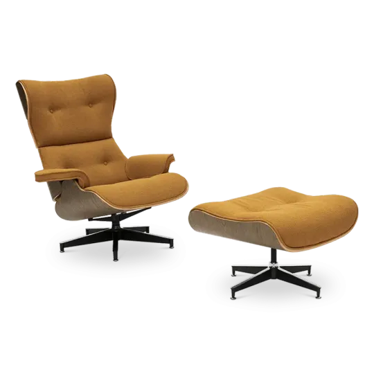 Cavel Lounge Chair Bruin Boucle | Walnoot Schalen