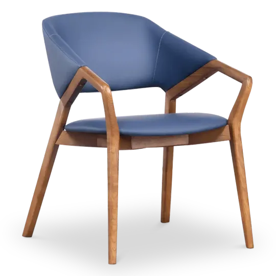 Japandi Eetkamerstoel Candorra | Blauw | Walnoot