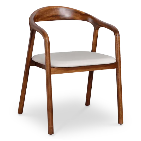 Artson Eetkamerstoel | Walnoot Hout | Wit PU Leer