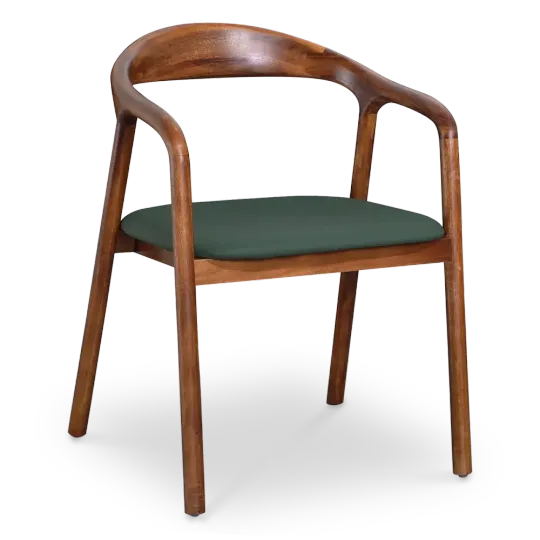 Artson Eetkamerstoel | Walnoot Hout | Groen PU Leer Artson Eetkamerstoel | Walnoot Hout | Groen PU Leer