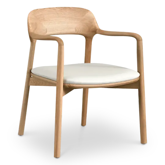 Kennedy Eetkamerstoel | Naturel Essen | Offwhite Zitting