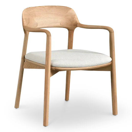 Kennedy Eetkamerstoel | Essen Hout | Wit Teddy / Boucle Kennedy Eetkamerstoel | Essen Hout | Wit Teddy / Boucle