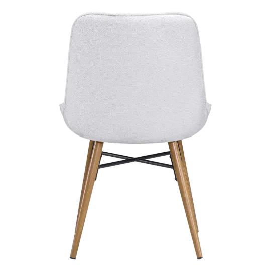 Eetkamerstoel Ferd | Wit Boucle | Eiken Onderstel