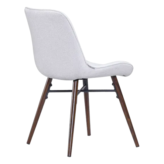 Eetkamerstoel Ferd | Wit Boucle | Walnoot Onderstel