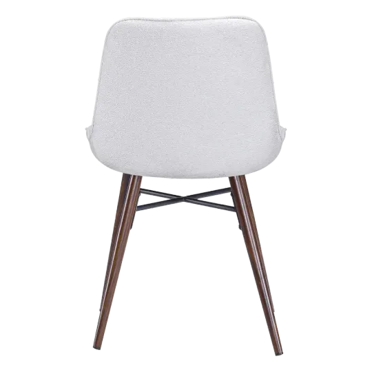 Eetkamerstoel Ferd | Wit Boucle | Walnoot Onderstel