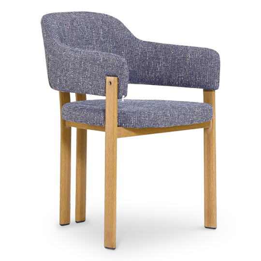 Japandi Eetkamerstoel Isamu | Blauw OTE | Eiken Onderstel