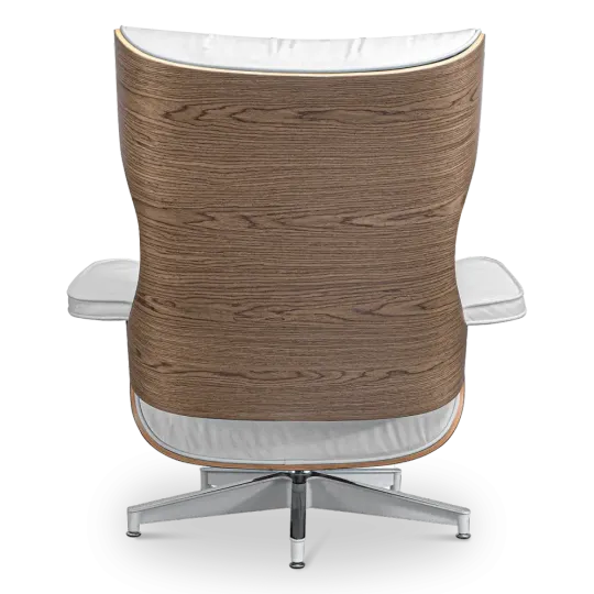 Cavel Lounge Chair Wit Leer | Walnoot Schalen