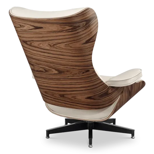 Cavel Lounge Chair Offwhite Leer | Naturel Palissander Schalen