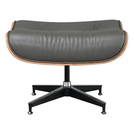 Cavel Lounge Chair Grijs Leer | Walnoot Schalen