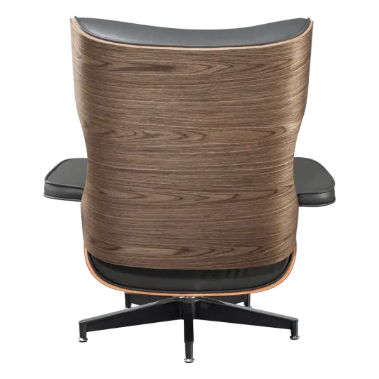 Cavel Lounge Chair Grijs Leer | Walnoot Schalen