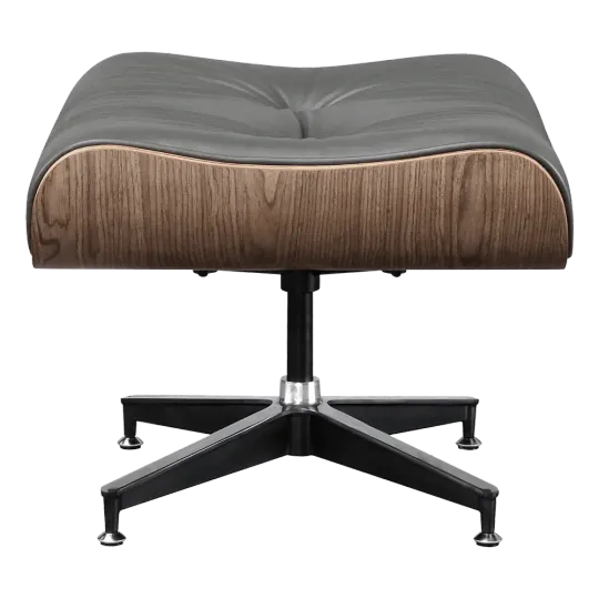 Cavel Lounge Chair Grijs Leer | Walnoot Schalen