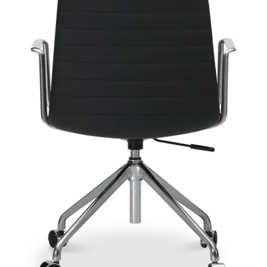 Cavel Lincoln Bureaustoel | Zwart PU Leer | Chroom
