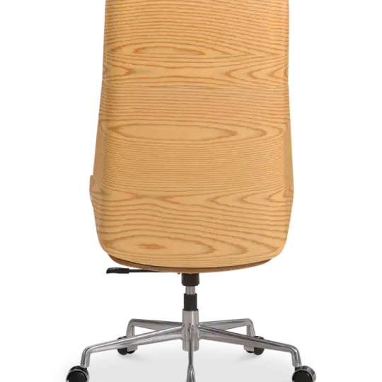 Bureaustoel Charles Cognac Leer, Essen Hout
