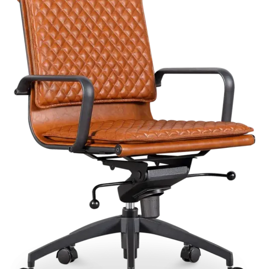 Diamond Softpad Bureaustoel Cognac | Lage Rug