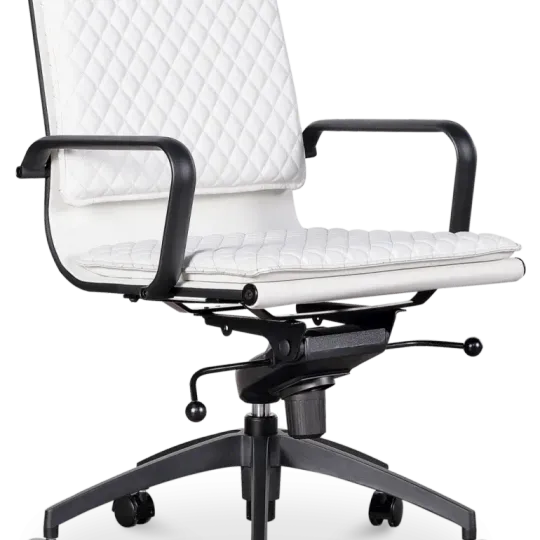 Diamond Softpad Bureaustoel Wit | Lage Rug