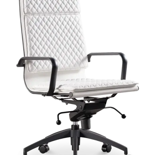 Diamond Softpad Bureaustoel Wit | Hoge Rug
