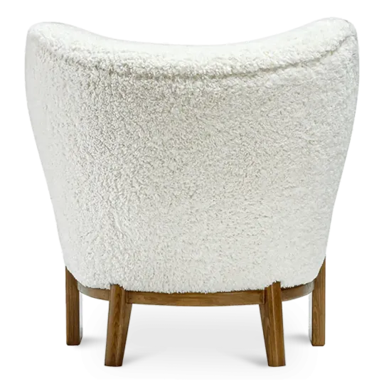Little Kita Fauteuil Wit | Walnoot Pootjes