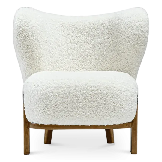 Little Kita Fauteuil Wit | Walnoot Pootjes
