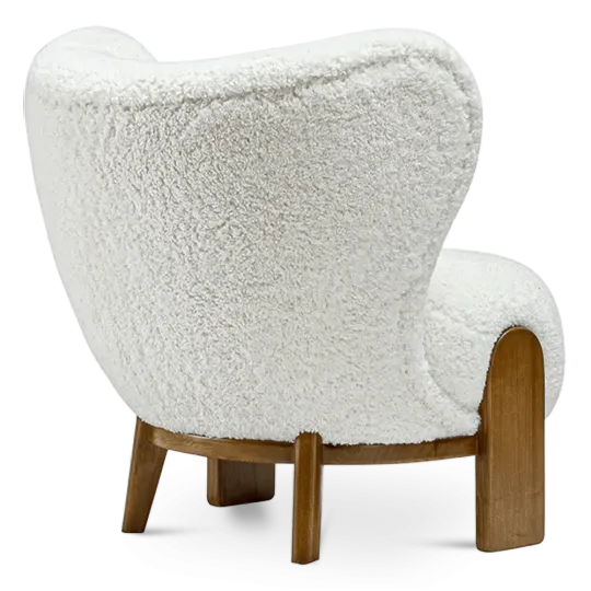 Little Kita Fauteuil Wit | Walnoot Pootjes