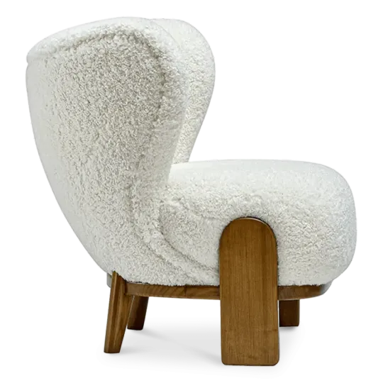 Little Kita Fauteuil Wit | Walnoot Pootjes
