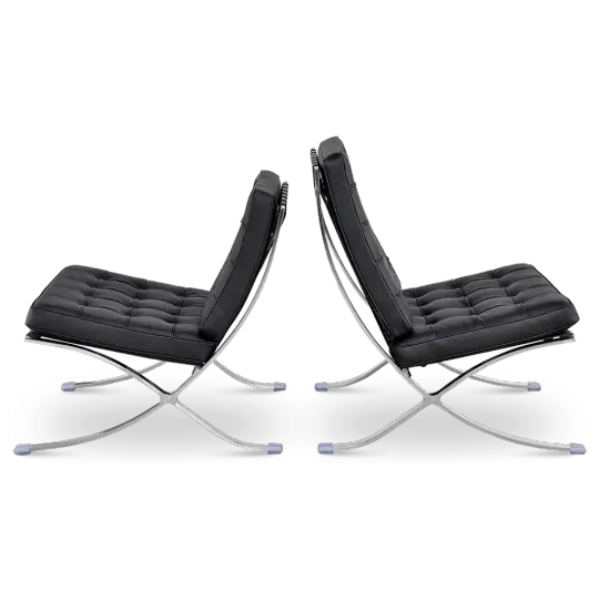 Paviljoen Chair XL Zwart Leer