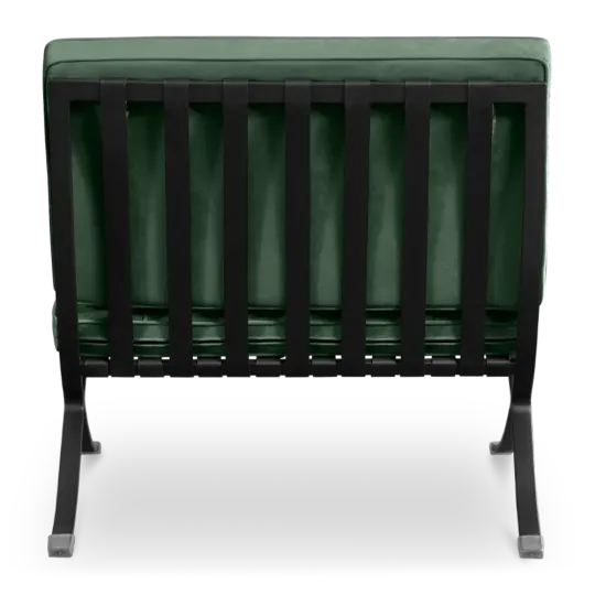 Paviljoen Chair Groen Velvet | Zwart Frame