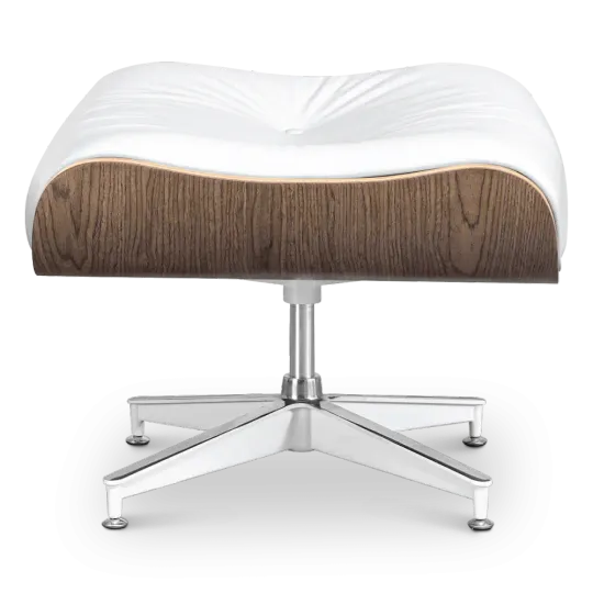 Cavel Lounge Chair Wit Leer | Walnoot Schalen